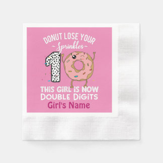 This Girl is Now Double Digits 10th Birthday Dough Napkin