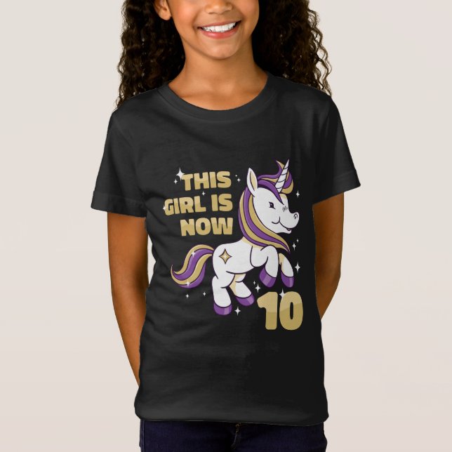 This Girl is Now Double Digits 10th Birthday girl T-Shirt (Front)