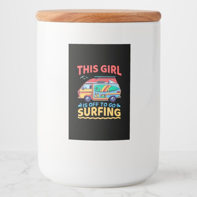 This Girl Is Off To Go Surfing Food Label (Front)