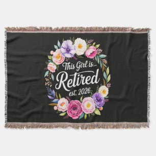 This Girl Is Retired 2026 Floral Retiret Throw Blanket