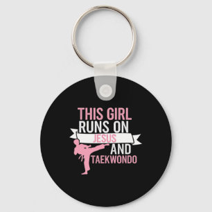 This Girl Jesus Taekwondo Woman Religion Karate Key Ring