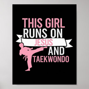 This Girl Jesus Taekwondo Woman Religion Karate  Poster