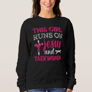 This Girl Jesus Taekwondo Woman Religion Karate Sweatshirt