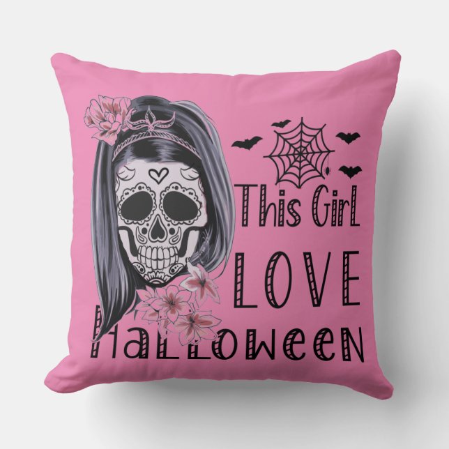 This Girl Love Halloween Cushion (Front)