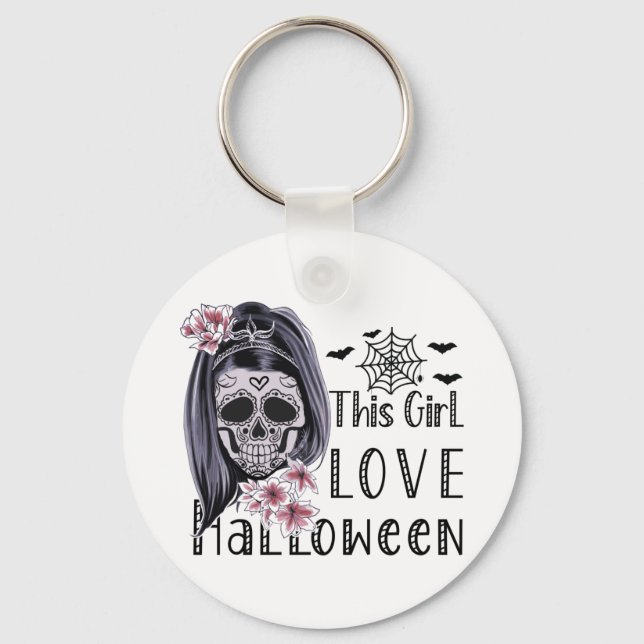 This Girl Love Halloween Key Ring (Front)
