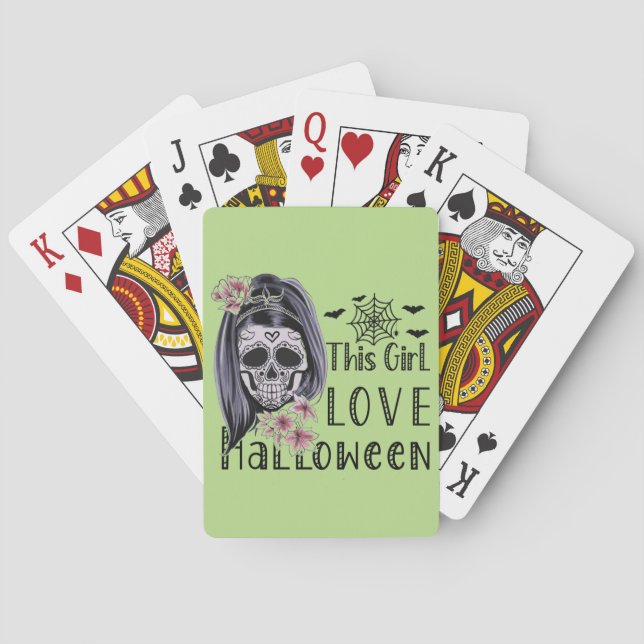 This Girl Love Halloween Playing Cards (Back)