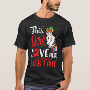 This Girl Love Her Japanese Bobtail Cat Noel Costu T-Shirt