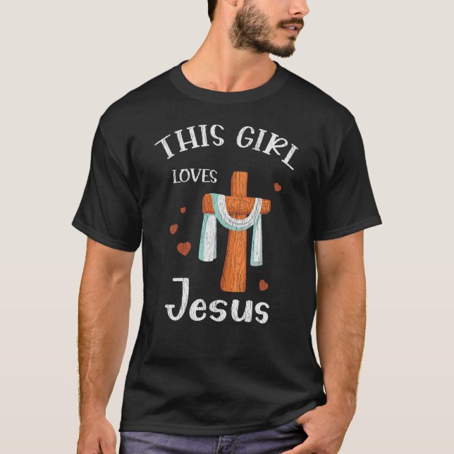 This Girl Love Jesus Teens Kids Women Christian T-Shirt (Front)