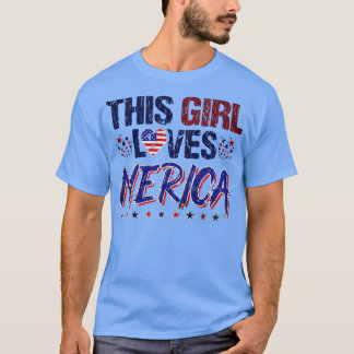 This Girl Loves America USA Flag T-Shirt