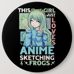This Girl Loves Anime And Sketching Lover Sketch S 6 Cm Round Badge