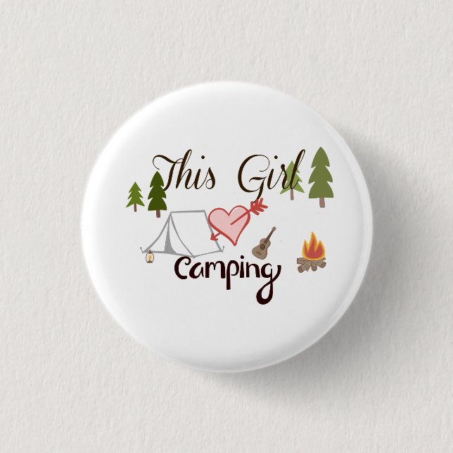This Girl Loves Camping 3 Cm Round Badge (Front)