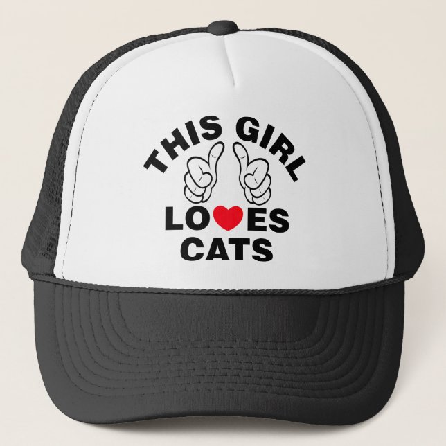 This Girl Loves Cats Trucker Hat (Front)