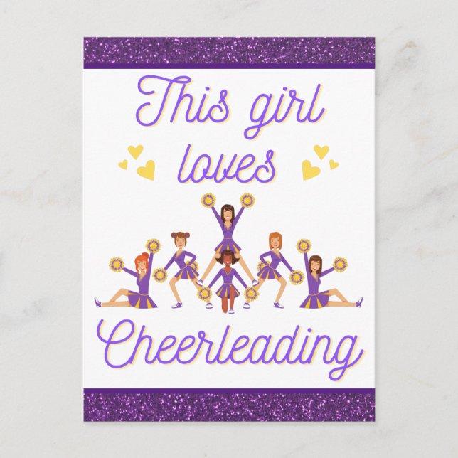 This Girl Loves Cheerleading Postcard (Front)