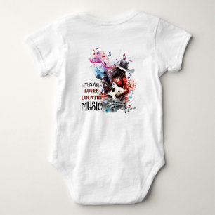 This girl loves country music baby bodysuit 