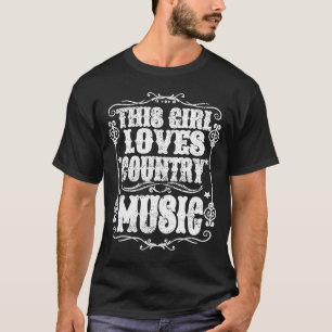 This Girl Loves Country Music Vintage Western Cowg T-Shirt