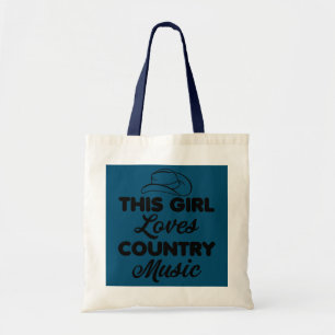 This Girl Loves Country Music Western Hat Tote Bag