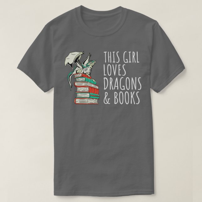This Girl Loves Dragons And Books IV T-Shirt (Design Front)