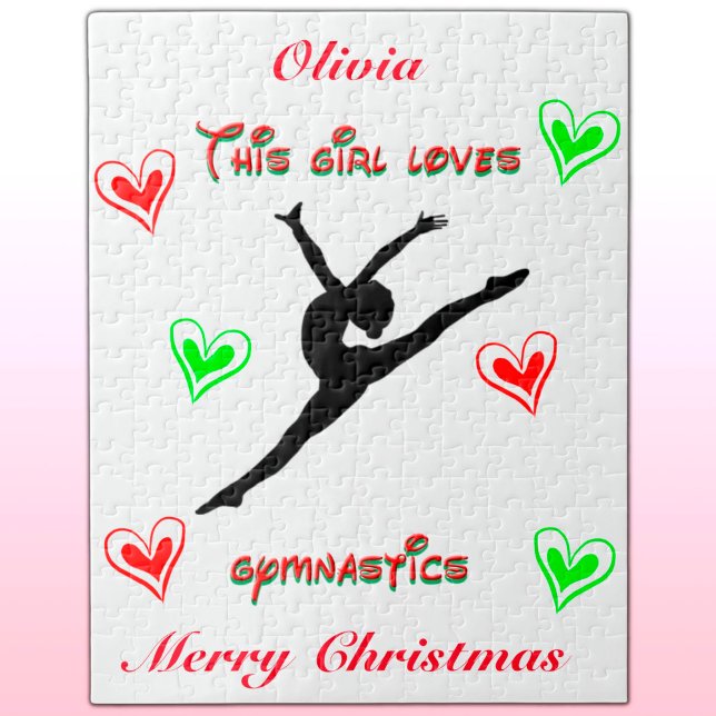 This Girl Loves Gymnastics Christmas Jigsaw Puzzle (Creator Uploaded)
