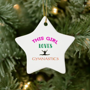 This Girl Loves Gymnastics Gymnast Quote Ceramic Tree Decoration