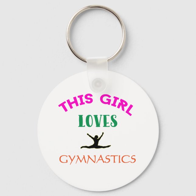 This Girl Loves Gymnastics Gymnast Quote Key Ring (Front)