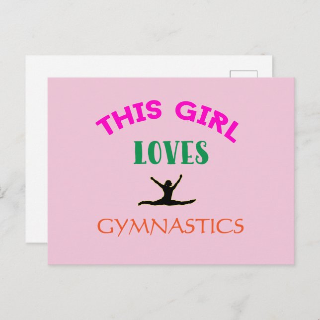 This Girl Loves Gymnastics Gymnast Quote Postcard (Front/Back)
