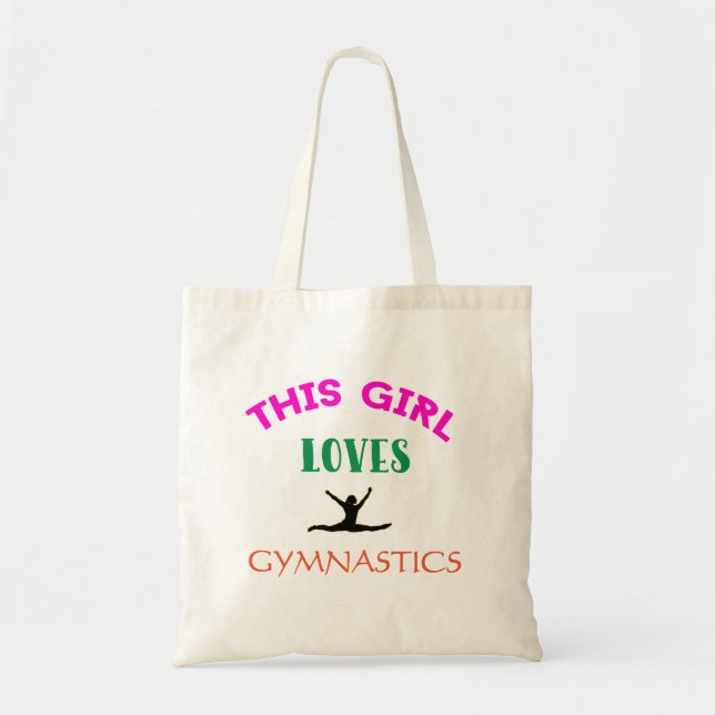 This Girl Loves Gymnastics Gymnast Quote Tote Bag (Front)