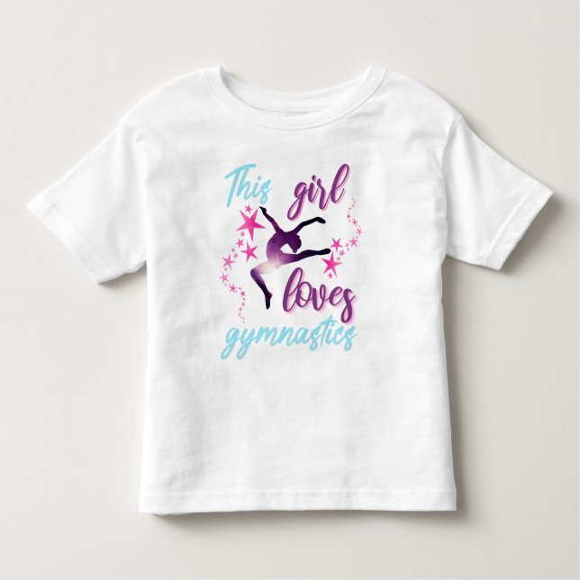 This Girl Loves Gymnastics Stars Leap Toddler T-Shirt (Front)