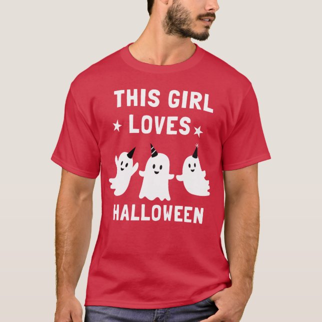 This girl loves halloween funny T-Shirt (Front)
