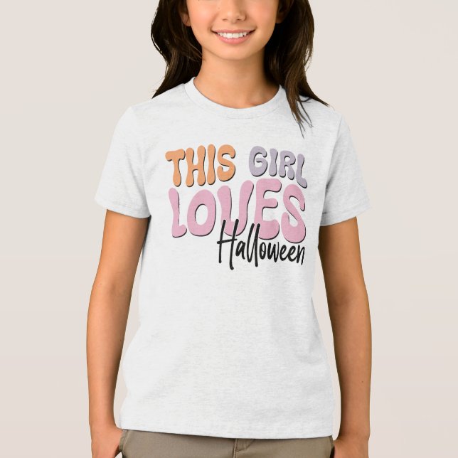 This Girl Loves Halloween Tri-Blend Shirt (Front)