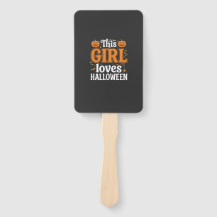This Girl Loves Halloween Typography SVG Design_1 Hand Fan