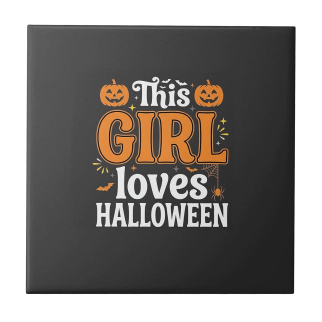 This Girl Loves Halloween Typography SVG Design_1 Tile (Front)