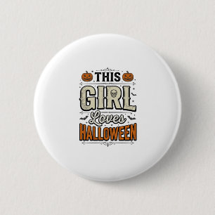 This Girl Loves Halloween Vintage Shirt Design_1 6 Cm Round Badge