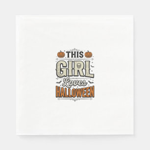 This Girl Loves Halloween Vintage Shirt Design_1 Napkin