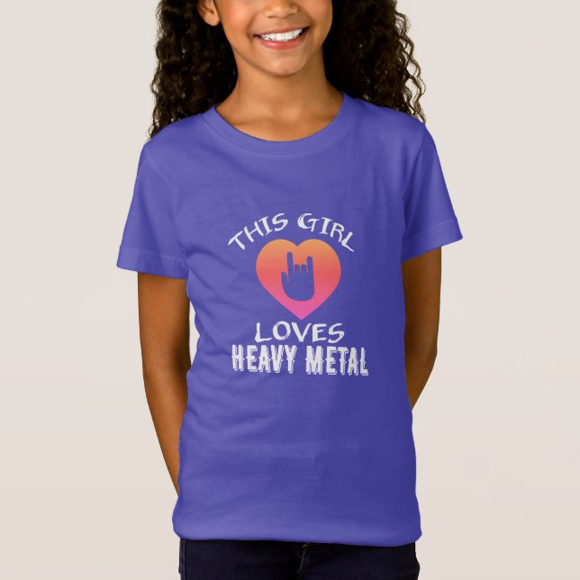 This Girl Loves Heavy Metal T-Shirt for Girls (Front)