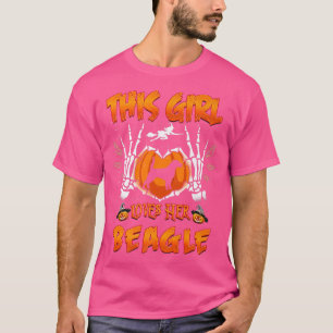 This Girl Loves Her Beagle Dog Funny Halloween Cos T-Shirt