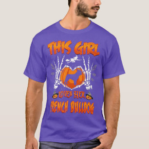 This Girl Loves Her French Bulldog Dog Halloween C T-Shirt