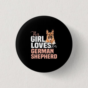This Girl Loves Her German Shepherd 3 Cm Round Badge