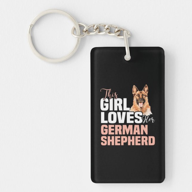 This Girl Loves Her German Shepherd Key Ring (Front)