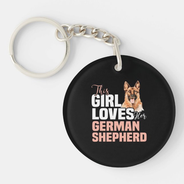 This Girl Loves Her German Shepherd Key Ring (Front)
