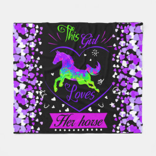 This Girl Loves Her Horse Fleece Blanket