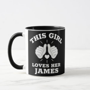 This Girl Loves Her James Mug