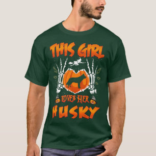 This Girl Loves Her Siberian Husky Dog Halloween C T-Shirt