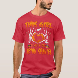 This Girl Loves Her Tibetan Spaniel Dog Halloween T-Shirt