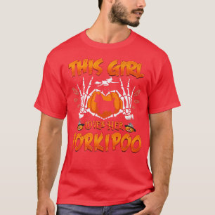 This Girl Loves Her Yorkipoo Dog Funny Halloween C T-Shirt
