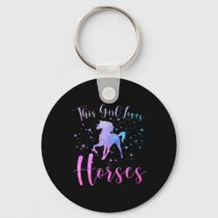 This Girl Loves Horses Equestrian Horseback Riding Key Ring