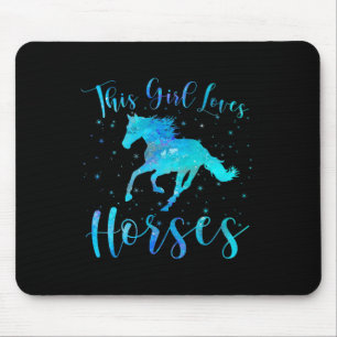 This Girl Loves Horses Equestrian Rider Teen Kid W Mouse Pad