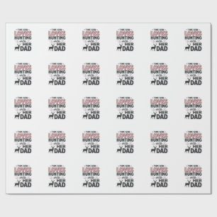 This Girl Loves Hunting With Her Dad Vintage Desig Wrapping Paper