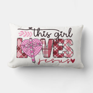 This Girl Loves Jesus Lumbar Cushion