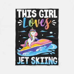 This Girl Loves Jet Skiing Jet Ski Girl Female Ski Fleece Blanket