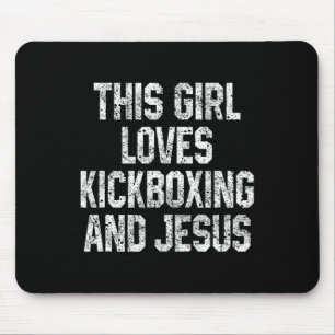 This Girl Loves Kickboxing And Jesus Funny Kickbox Mouse Pad